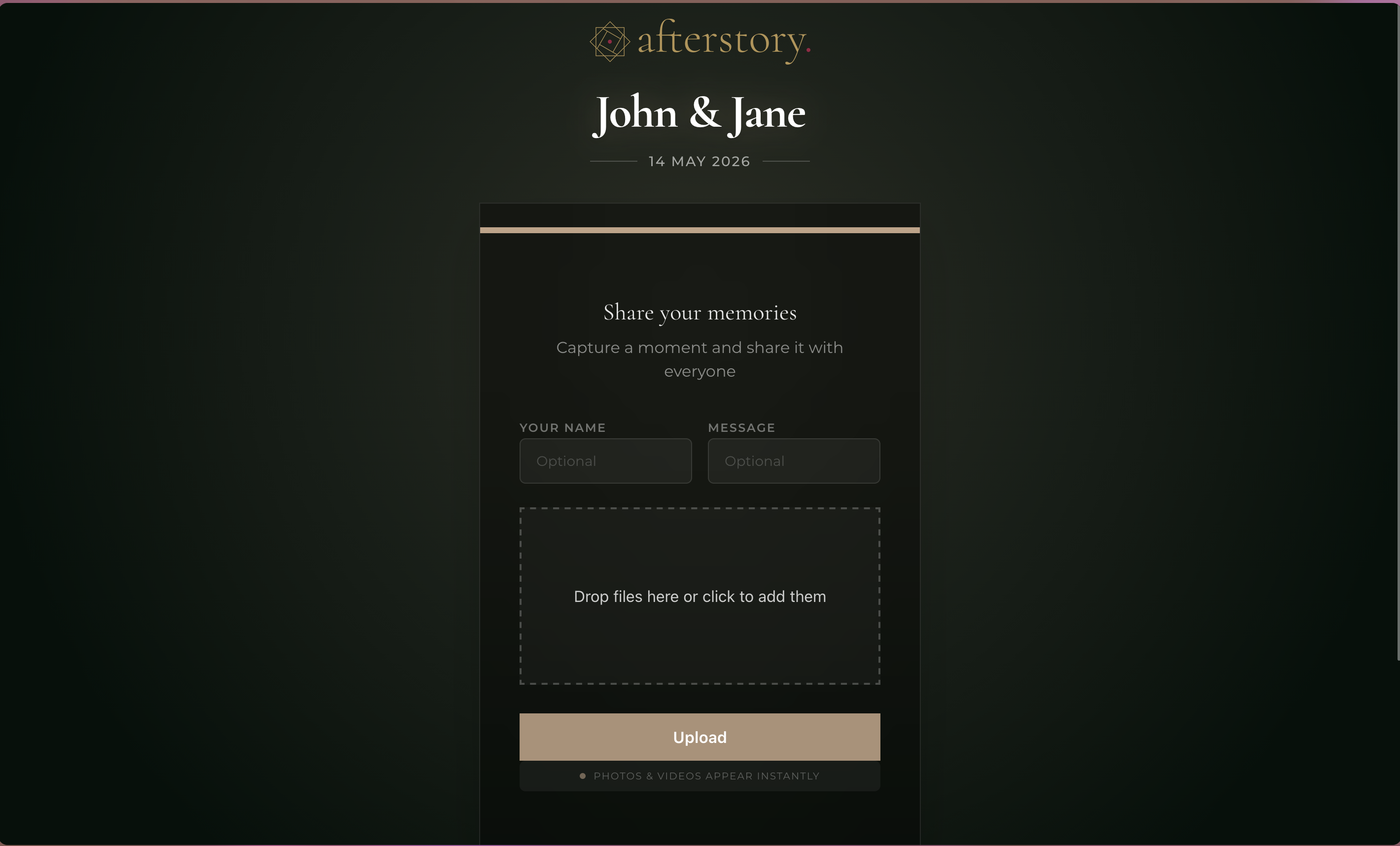 Guest upload interface